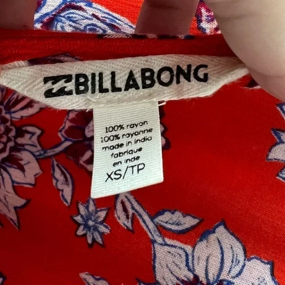 Billabong Heart Strayed Mini Floral Red Dress- Size XS - Picture 10 of 14
